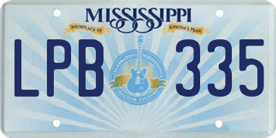MS license plate LPB335