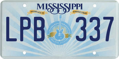 MS license plate LPB337