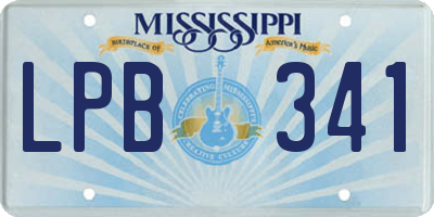 MS license plate LPB341