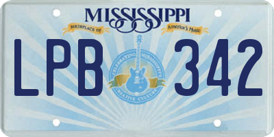 MS license plate LPB342