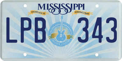 MS license plate LPB343