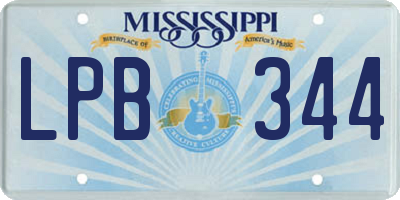 MS license plate LPB344
