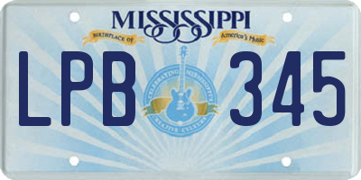 MS license plate LPB345