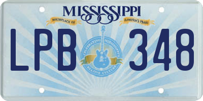 MS license plate LPB348
