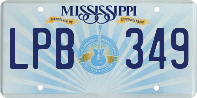MS license plate LPB349
