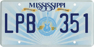 MS license plate LPB351