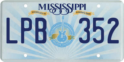 MS license plate LPB352