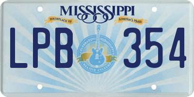 MS license plate LPB354