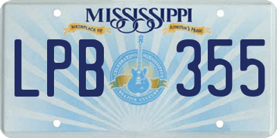MS license plate LPB355