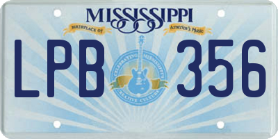 MS license plate LPB356