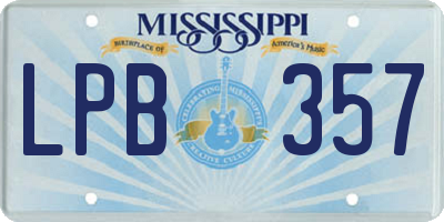 MS license plate LPB357