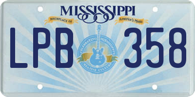 MS license plate LPB358