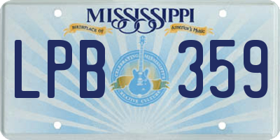 MS license plate LPB359