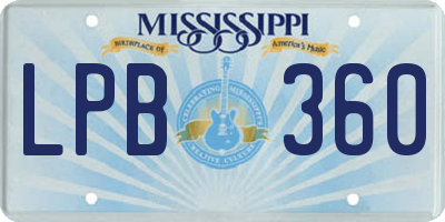 MS license plate LPB360