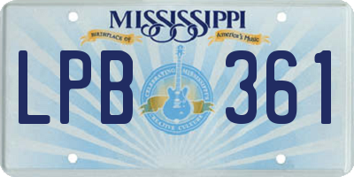 MS license plate LPB361