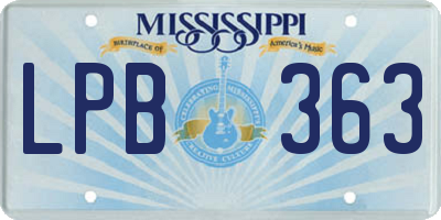 MS license plate LPB363