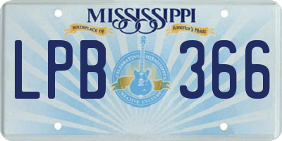 MS license plate LPB366