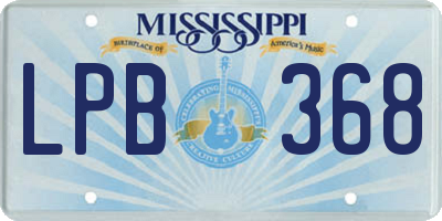 MS license plate LPB368