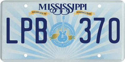 MS license plate LPB370