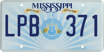 MS license plate LPB371