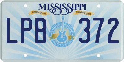 MS license plate LPB372