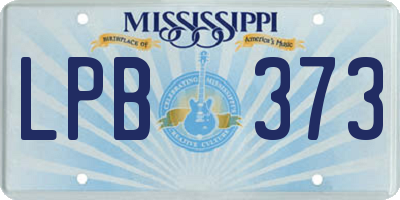 MS license plate LPB373
