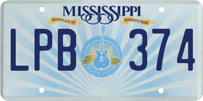 MS license plate LPB374