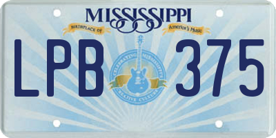 MS license plate LPB375