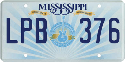 MS license plate LPB376