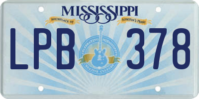 MS license plate LPB378