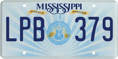 MS license plate LPB379