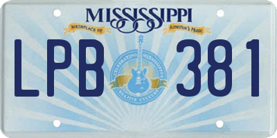 MS license plate LPB381