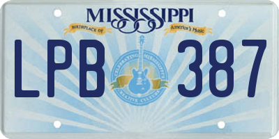 MS license plate LPB387