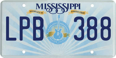 MS license plate LPB388