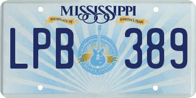 MS license plate LPB389