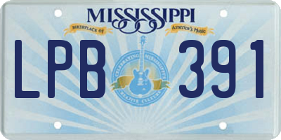 MS license plate LPB391