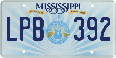 MS license plate LPB392