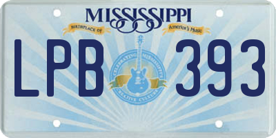 MS license plate LPB393