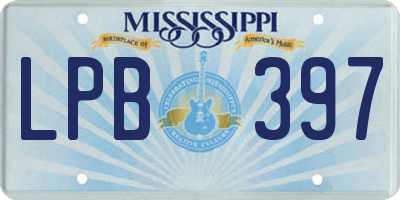MS license plate LPB397