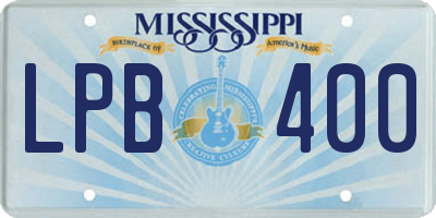 MS license plate LPB400