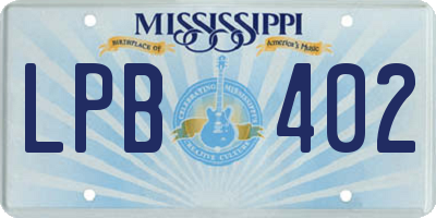 MS license plate LPB402
