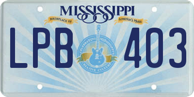 MS license plate LPB403