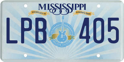 MS license plate LPB405