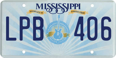 MS license plate LPB406