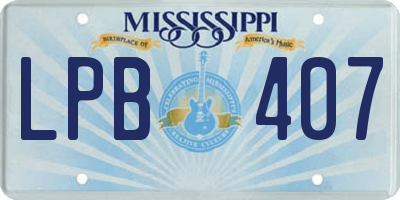 MS license plate LPB407