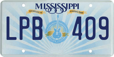 MS license plate LPB409