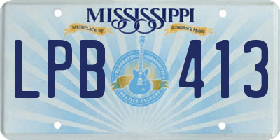 MS license plate LPB413