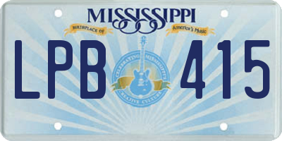 MS license plate LPB415