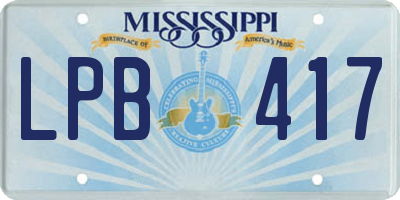 MS license plate LPB417