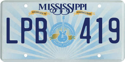 MS license plate LPB419